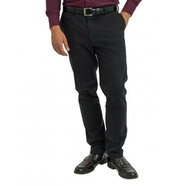 Garment Washed Cotton Stretch Twill Trousers