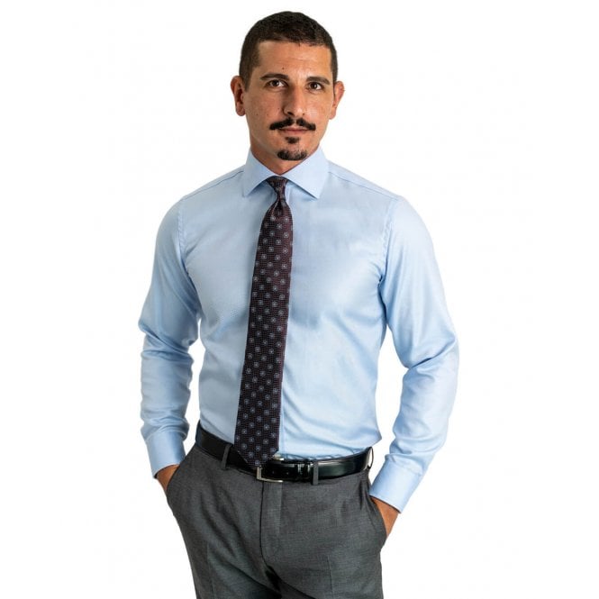 Gagliardi Twill Cutaway Collar Single Cuffed Slim-Fit Non-Iron Shirt