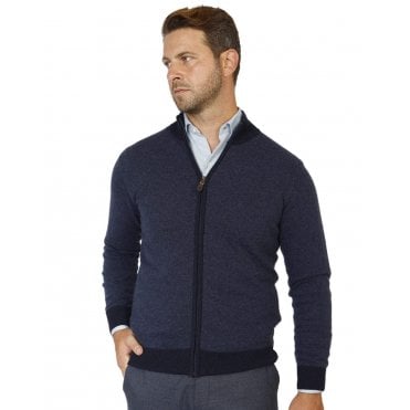Wool Cashmere Blend Full Zip Cardigan