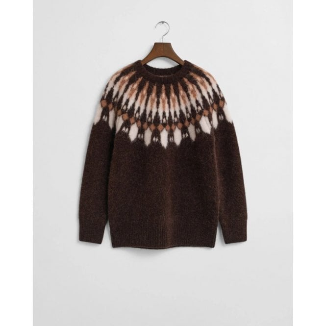 Gant Alpaca Blend Fair Isle Crew Neck Sweater