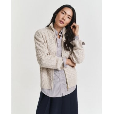 Cable Knit Zip Cardigan