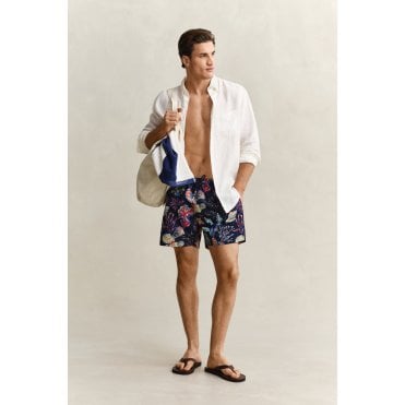 Seaweed Print Swim Shorts