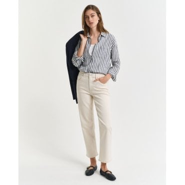 Straight Leg Ecru Jeans