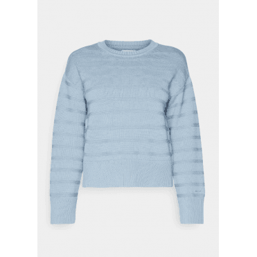 TONAL STRIPED COTTON C-NECK