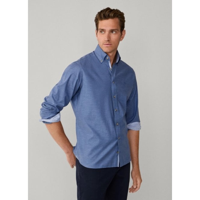 Hackett Classic Fit Flannel Herringbone Shirt