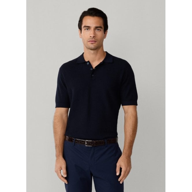 Hackett Classic Fit Short Sleeve Honeycomb Knit Polo