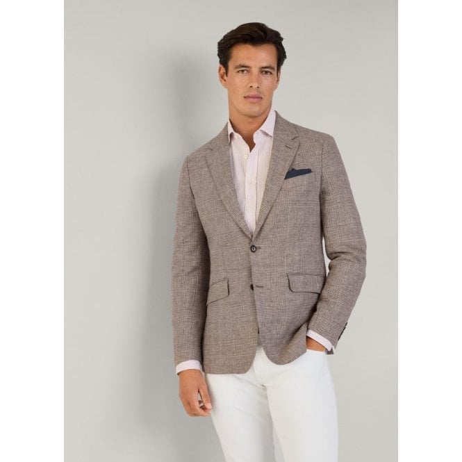 Hackett Cotton-Linen Glen Check Blazer