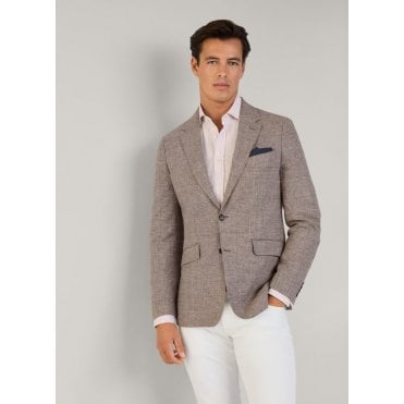 Cotton-Linen Glen Check Blazer