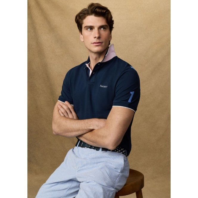 Hackett Heritage Classic Fit Short Sleeve Back Sash Polo