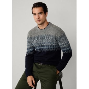 Merino Wool Fairisle Crew-Neck Jumper