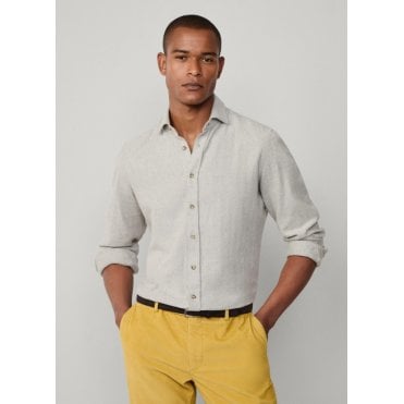 Tailored Fit Brushed Herringbone Shirt