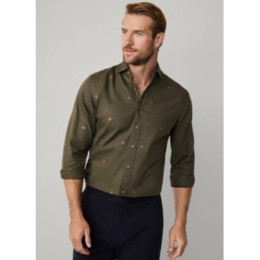 Tailored Fit Duck Motif Fil Coupe Shirt