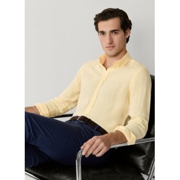 Tailored Fit Garment Dyed Linen Shirt