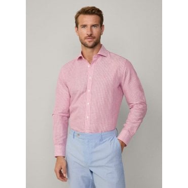 Tailored Fit Linen Bengal Stripe Shirt