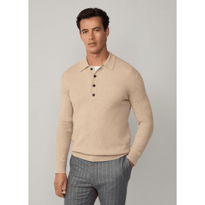 Hackett Wool Long Sleeve Knitted Polo