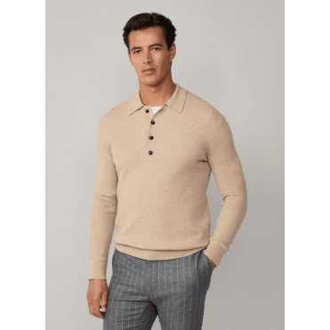 Wool Long Sleeve Knitted Polo