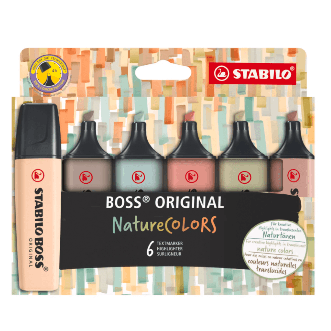 Stabilo Highlighter - BOSS ORIGINAL NatureCOLORS - wallet of 4