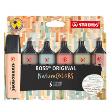 Highlighter - STABILO BOSS ORIGINAL NatureCOLORS - wallet of 4