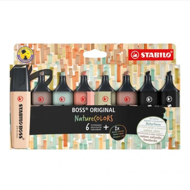 Stabilo Highlighter - BOSS ORIGINAL NatureCOLORS - Wallet of 8