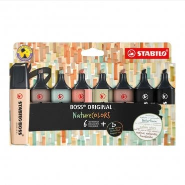 Highlighter - STABILO BOSS ORIGINAL NatureCOLORS - Wallet of 8