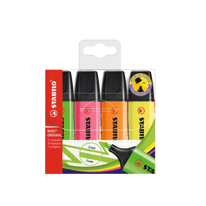Stabilo Highlighter - BOSS ORIGINAL - pack of 4