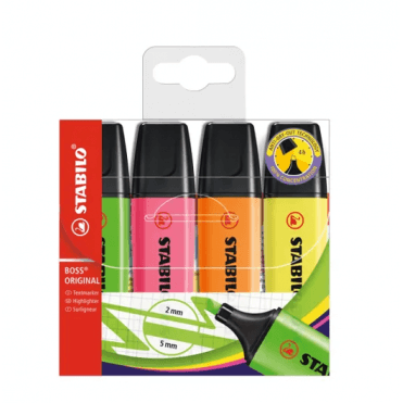 Highlighter - STABILO BOSS ORIGINAL - pack of 4