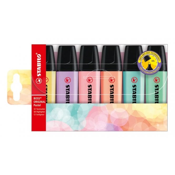 Stabilo Highlighter - BOSS ORIGINAL Pastel - Wallet of 6