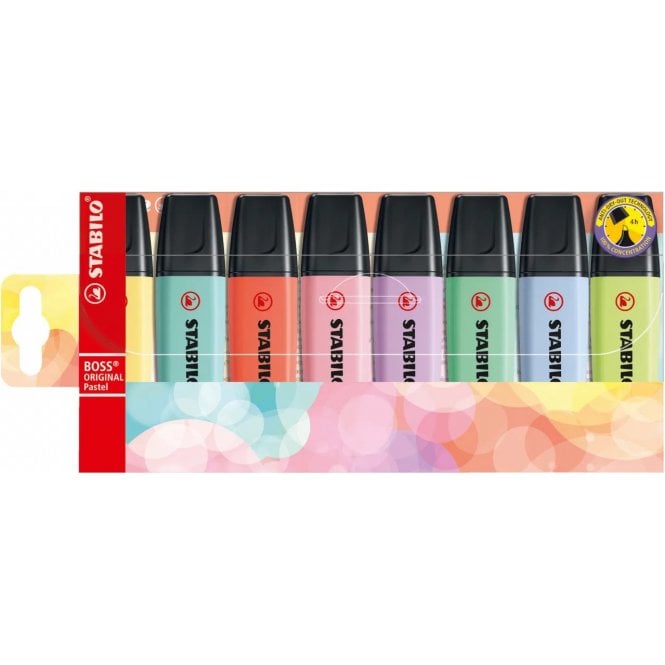 Stabilo Highlighter - BOSS ORIGINAL Pastel - Wallet of 8