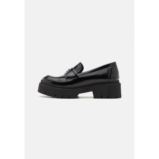 Hugo Boss Stacked-Logo Loafers in Leather with Chunky Sole