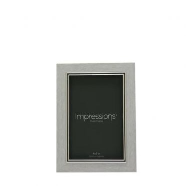 Impressions Grey Faux Wood & Silver Frame