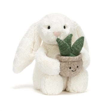 Cream Bunny with Plant