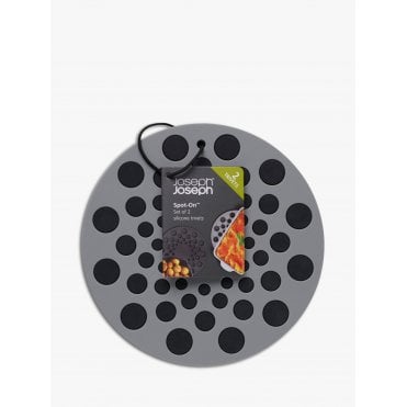 Spot-On Set of 2 Silicone Trivets (Round) - Grey