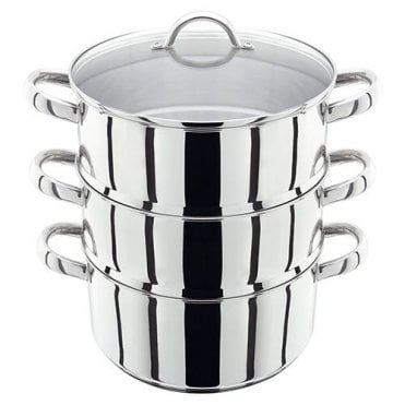 24cm 3 Pce Steamer with Glass Lid