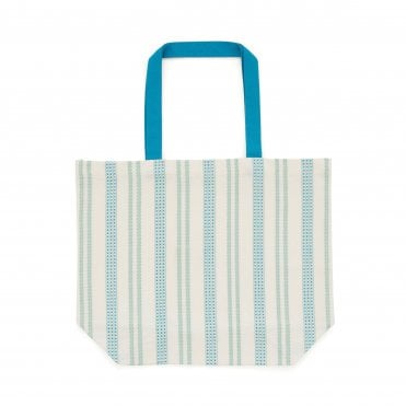 Ticking Stripe Woven Tote Bag