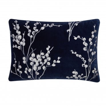 Pussy Willow Embroidered Cushion
