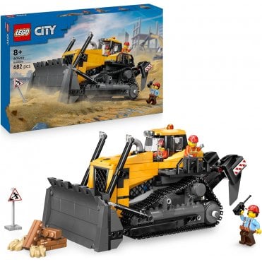 Yellow Bulldozer with Front Loader