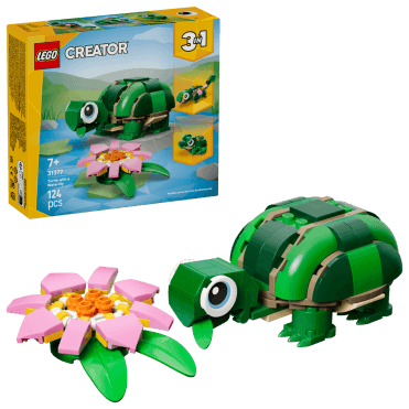 Turtle with a Water Lily Flower 31377