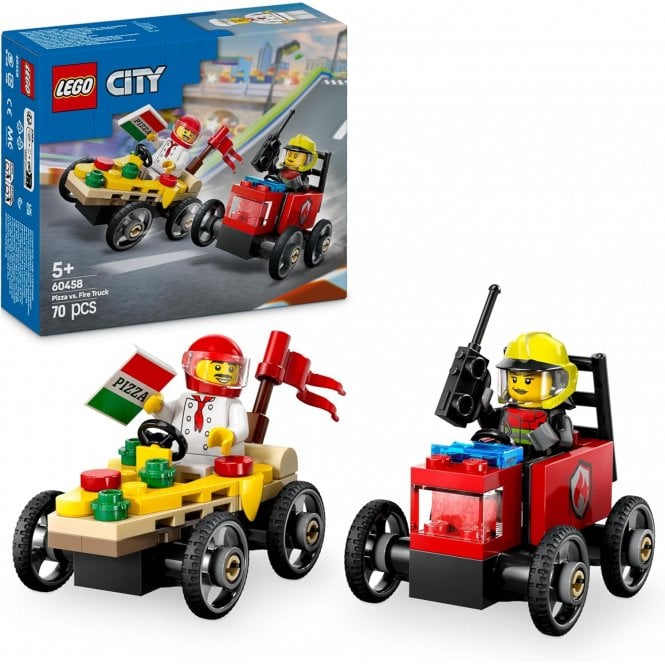 LEGO Pizza vs. Fire Truck Race Car Pack