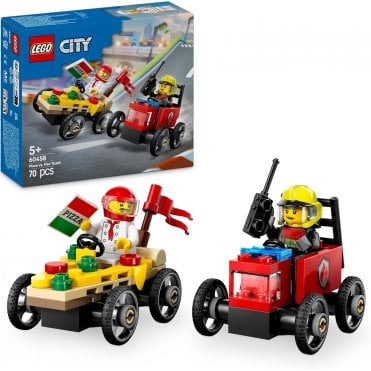 Pizza vs. Fire Truck Race Car Pack