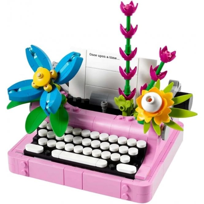 LEGO Typewriter with Flowers