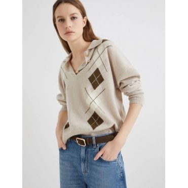 Caviale Inlay-Detail Polo-Neck Sweater