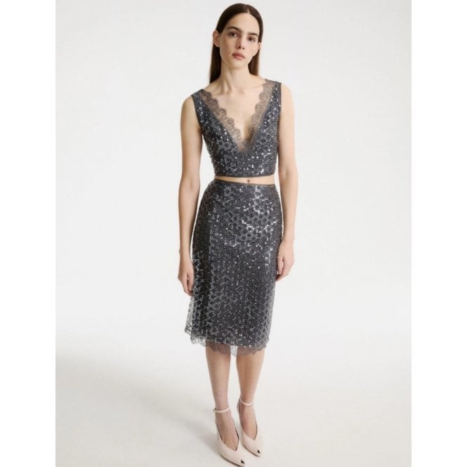 MARELLA MLSAGEVOLE Sequinned and Beaded Skirt