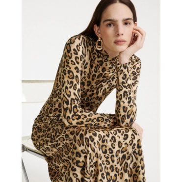 MLSGIRINO Animal Print Fitted Jersey Dress