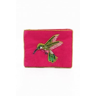 Pink Hummingbird Small Pouch