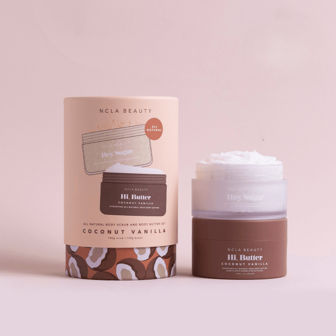 NCLA Coconut Vanilla Body Scrub + Body Butter Set (Discovery Set 100 ml each)