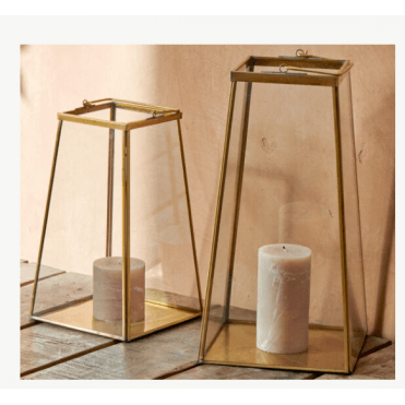 Moyo Lantern - Antique Brass - Small 29 x 17.5 x 17.5cm