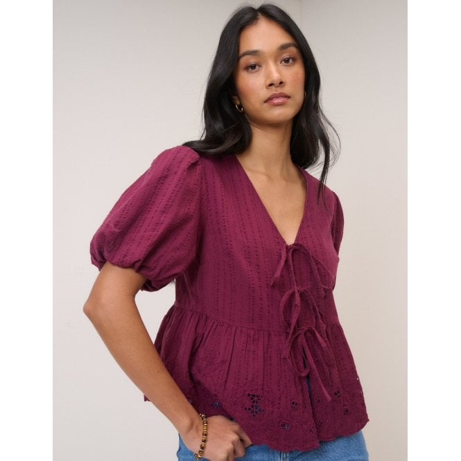Nobody's Child Aries Floral Broderie Anglaise Blouse