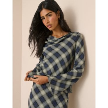 Check Cruz Cowl Neck Top