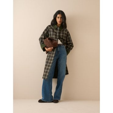 Tartan Diola Collared Car Coat