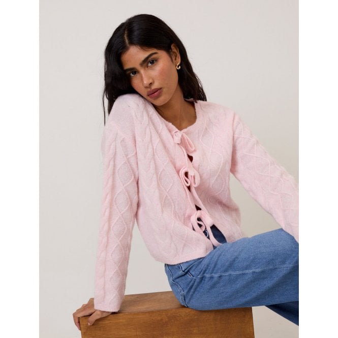 Nobody's Child Tie Front Cable Knitted Cardigan